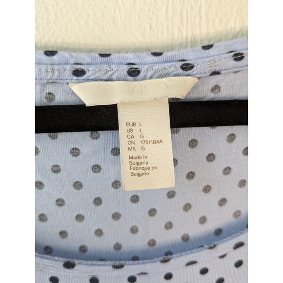 H&M Polka Dot Flutter Sleeve Tee Sz L - Picture 3 of 3